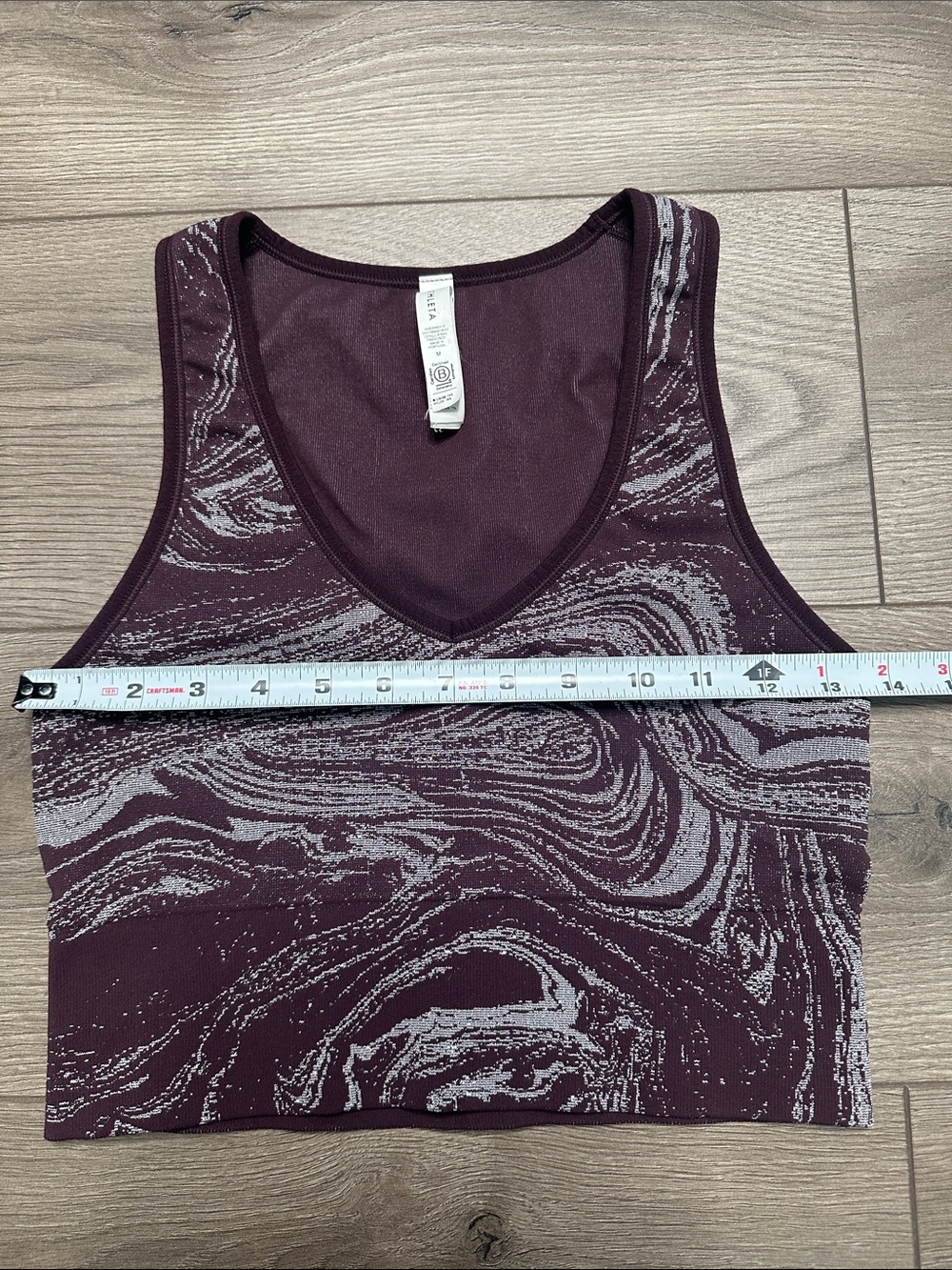Athleta Aurora Seamless Shine Crop Tank Top Purple Silver Size Medium - Picture 6 of 7